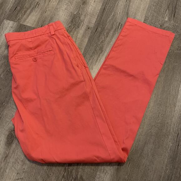 Vineyard Vines Breaker Pants Mens Sz 34x32 Slim Stretch Bright Coral 1P1290 - Picture 5 of 7